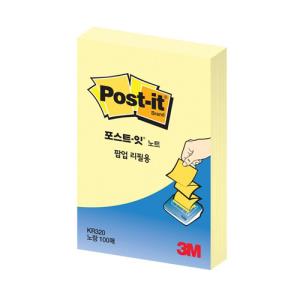 [3M] KR320 팝업리필용 포스트잇노트(노랑)